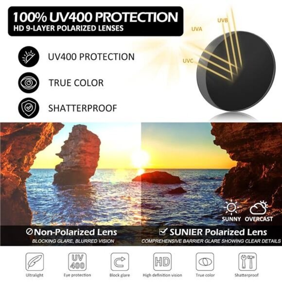 Polarized Trendy Oversized Sun Glasses Fashion Shades 100% UV400 Protection S85 - Picture 4 of 6